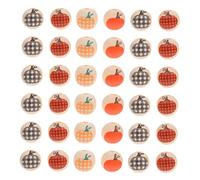 EXCEART 60pcs Plaid Pumpkin Wooden Beads DIY Crafts Wood Trim Garland Decor Wood Beads for Craft Wooden Garland Loose Beads Wood Spacer Beads Party Decors Creative Halloween Wood Beads Dj