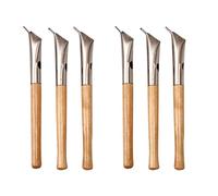 EXCEART 6pcs Handle Batik Tool on Pen Color Wax Sculpture Pottery Stainless Wood Cloth Wooden DIY Painting Artwork Tools Crafts of Carve for Printing Paint Clay