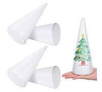 EXCEART 6Pcs Polystyrene Cones for Crafting - 19cm White Foam Cones for DIY Christmas Tree Ornaments - Solid Styrofoam Cones for School Projects and Floral Arrangements