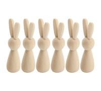 EXCEART 6pcs Wooden Bunny Dolls Unfinished Easter Peg Dolls Rabbit Dolls Figurines Natural Wooden Figures Graffiti Doll Adornments for Party DIY Painting Decorations, 8.80X3.00X3.00CM
