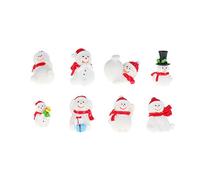 EXCEART 8pcs Christmas Resin Mini Snowman Xmas Desktop Miniature Landscape Ornament for Holiday Party Favor Cake Toppers DIY Dollhouse Decoration