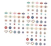 EXCEART 90pcs Evil Eye Charms Alloy Eye Shaped Pendants for Jewelry Making Craft Supplies for Earrings Bracelets and Necklaces