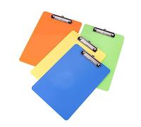 EXCEART A4 Clipboard 4pcs Plastic Folder Clips for Teacher Student Office Writing Pad Random Colour Hardboard