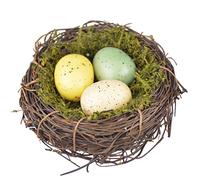 EXCEART Artificial Bird Nest with Fake Eggs Easter Bird Nest Decorating Kit Decorative Vines Bird Nest Furnishings Shooting Props for Garden Yard Home Party Easter Decor