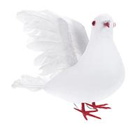 EXCEART Artificial Pigeon Large White Dove Bird Decoration Peaceful Decor for Wedding Graduation