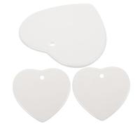 EXCEART Blank Ceramic Hearts for Crafting 3 pcs Heart Shaped Diy Pendant Tags with Lanyards Smooth Unfinished Hanging Ceramic Blanks for Kids Drawing Painting School Church Home Decoration