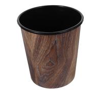 EXCEART Brown 7l Wooden Waste Paper Bins with Imitation Wood Grain Texture Plastic Rubbish Bin for Household Garbage Storage, Office Trash Can Suitable for Kitchen and Bathroom Use