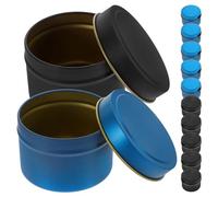 EXCEART Candle Jars and Making Tinplate 24pcs with Lids for Storing Blue 4oz Empty Containers DIY Aromatherapy Candles and Creams for Desktop Decor