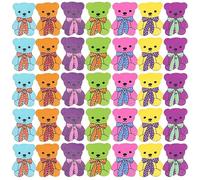 EXCEART Cartoon Bear Wooden Buttons for Sewing DIY Crafts Colorful Decorative Buttons for Clothes Bags Home Decoration 50 Pieces
