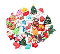 EXCEART Christmas Resin Flatback 30Pcs Xmas Themed Mixed Resin Charms DIY Decor Ornaments Craft Embellishment (Assorted Pattern)
