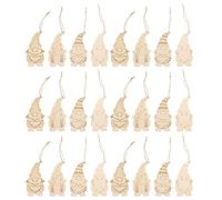 EXCEART Christmas Wooden Gnome Hanging Decorations 40Pcs Unfinished Paintable Gonk Ornaments for DIY Xmas Tree Crafting Holiday Home Decor