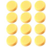 EXCEART Cleaning Sponge Round Makeup Sponge Round Paint Sponge 12Pcs Synthetic Super Yellow Circle Sponges for Painting Watercolor Craft Pottery Clay Bulk Sponges Face Painting Brushes