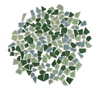 EXCEART Colorful Ceramic Mosaic Tiles 200g Broken Ceramic Mosaic Sheet Pieces Chips Glazed Glass for DIY Craft Mosaic Stone (Green)