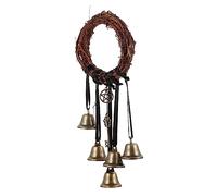 EXCEART Diy Wreath Making Circle Rattan Wreath Hoop Decorative Bell Suitable for Christmas Parties Festival Decorations Made of Sturdy Material Black Rope Use