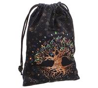 EXCEART Drawstring Bag Small Storage Pouch with Tree Pattern for Jewelry Crystals Tarot Cards and Treasures Reusable Organizer