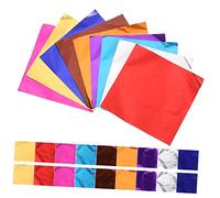 EXCEART Foil Candy Paper 200pcs 8x8cm Aluminium Foil Wrapping Sheets for Chocolate Candy Packaging for Confectionery Supplies