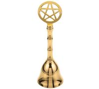 EXCEART Hand Bell Pentagram Metal Altar Bell for Divination and Ceremony for Witches Use