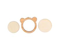 EXCEART Handmade Mini Bear Shape Cross Stitch Ring Wooden Embroidery Frame for DIY Embroidery Projects