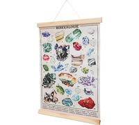 EXCEART Hanging Scroll Painting Crystal Poster Mineral Patterns for Wall Art Vintage Decor Living Bedroom