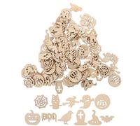 EXCEART Haunted House Pendant 200 Pcs Decor Mini Labels Arts and Crafts for Cutouts Blank Various Shape Halloween Wooden Pieces Wooden Ornament Wood Chips Cartoon House