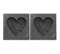 EXCEART Heart Shape Graphite Mold for Metal Casting Jewelry Making Melting Tool 2 Pack Small Volume Silver Gold Alloy Projects with High Thermal Conductivity