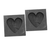 EXCEART Heart Shape Graphite Mold for Metal Casting Jewelry Making Melting Tool 2 Pack Suitable for Small Volume Silver Gold Alloy Projects