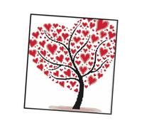 EXCEART Love Tree Pattern Cross Stitch - Embroidery Starter Kit Love Tree of Red Heart Stamped Cross Stitch Kit for Beginners Pre-Printed Counted Cross Stitch