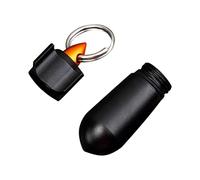 EXCEART Mini Travel Pill Box Black Aluminum Alloy Waterproof Pill Case Keychain Airtight Medicine Container for Outdoor Camping and Fishing