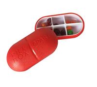 EXCEART Portable Travel Pill Organizer Container with Removable 6 Compartments, Oval Shape, Made of Sturdy Pp and Abs, Lightweight Holder for Easy Carrying During Outdoor Activities