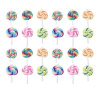 EXCEART Rainbow Necklace 30pcs Lollipop Pendant Cute Charms Mini Lolly Lollipops Spacer Beads Ornament Necklaces for Kids Lollipop Charm Phone Case Jewelry Polymer Clay Child Charms Candy