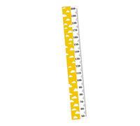 EXCEART Ready-to-Hang Yellow Wood and Canvas Growth Chart Ruler for Girls Nursery Wall Decor with Wooden Hanger and Rope, Fun Cartoon Sky Pattern Height Measurement Chart for Child's Room