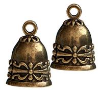 Exceart Retro Wind Chime Pendant 2 Pcs Brass Small Bells for Crafts Hanging Ornament Diy Decoration for Home Office Car
