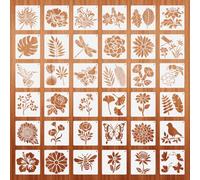 EXCEART Reusable Flower Bird Bee Stencils for Painting Crafts Drawing Templates for Wall Decor DIY Projects 4.95X5 Inch