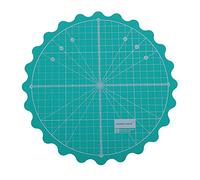 EXCEART Rotary Self- Healing Cutting Mats Round Rotating Turntable Green PVC Grid Cut Matt for Sewing Quilting Scrapbooking Crafts Projects 23X23cm
