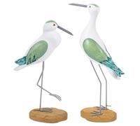 EXCEART Seagull Ornaments - Nautical Decorative Figurines for Coastal Home Decor 2Pcs Green Seagull Bird Sculptures for Living Room Kitchen & Beach House