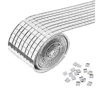 EXCEART Silver Mosaic Wall Stickers Roll Self Adhesive Wall Tiles Peel and Stick Tile Backsplash Decorative DIY Mosaic Tiles Decal for Home Kitchen Bathroom Living Room