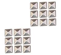 EXCEART Silver Pyramid Spike Flatback Studs 200Pcs Metal Rivet Studs for DIY Leathercraft Clothing Bags Shoes Punk Accessories