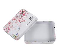 EXCEART Small Jewelry Storage Box with Lid Metal Tinplate Organizer for Earrings Rings Compact 3.54X2.56X0.94In Decorative Craft Container for Home Travel