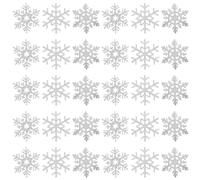 EXCEART Snows Christmas Embroidery Patches Snowflake Appliques Patch for Iron on Clothing Party Christmas Decor Crafts DIY Tree Accessories 30Pcs, Silver, 4.2X3.7cm