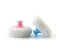 EXCEART Talcum Powder Puff 4Pcs Short Handle Body Powder Puffs Ultra Soft Large Round Velour Smooth Loose Powder Puff Sponges Makeup Cosmetic Plush Puff Pads