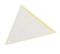 EXCEART Triangular Acrylic Sewing Ruler for Quilting and Patchwork, Portable Yellow Acrylic Quilters Ruler Compatible with Rotary Cutters, for Home Sewing Projects with Grid Lines