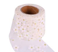 EXCEART Tulle Ribbon Faced Satin Ribbon Glitter Tulle Spool Wide for Wrapping for Wreaths Satin for Wrapping Organza Wedding Twine Rope
