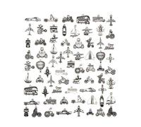 EXCEART Womens Travel Accessories 70pcs Transportation Charms Silver Vehicle Plane Building Travel Pendant Bulk DIY Jewelry Craft Supply for Necklace Bracelet Keychain Womens Car Accessories