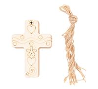 EXCEART Wood Chip Painting DIY - 50 Khaki Wooden Slices for Crafting Perfect for Easter and Wedding Decorations with Smooth Surface and Pre-Drilled Holes