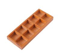 Exceart Wooden Compartment Tray Square Dividers 10 Compartments Multifunctional Rectangular Storage Box Shelf Bedroom Home Living Room Desktop Wall