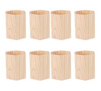 EXCEART Wooden Hexagonal Pen Holder with Single Compartment 3.5 Inch Desk Organizer for Office and Home Diy Painting and Graffiti