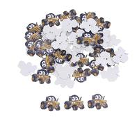 EXCEART Wooden Tractor Buttons 50Pcs Hand-Painted Cartoon Two-Hole Sewing Buttons for Crafting Scrapbooking Clothing Hats Shoes DIY Accessories