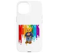 Exceed The Limit New York Teddy Bear- Colorful NYC Boroughs Case for iPhone 15