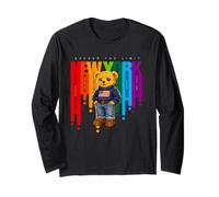 Exceed The Limit New York Teddy Bear- Colorful NYC Boroughs Long Sleeve T-Shirt