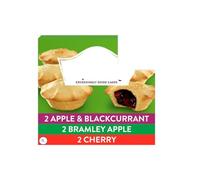 Exceedingly Good Cakes Fruit Pies, Apple & Blackcurrant, Bramley Apple and Cherry Variety, 6 Pack,The three distinct fruit fillings cater to a range of tastes,